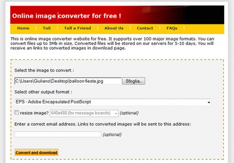 Convertire Immagini gratis Online Con Go2Convert