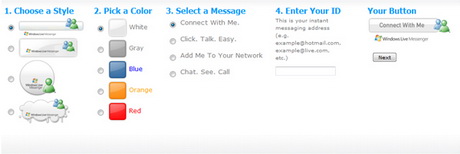 Bottoni per Condividere L’Indirizzo MSN Click To Connect