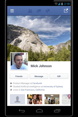 Facebook lancia l’App 2.0 per piattaforme Android