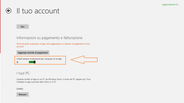 condividere app microsoft account