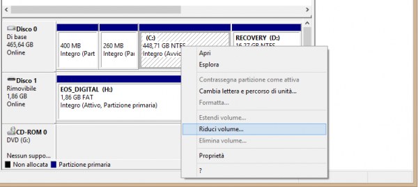partizionamento hard disk windows8