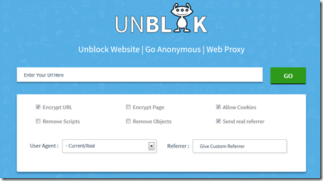 Sblocca Siti Web Proxy per Navigare Anonimo Unblk