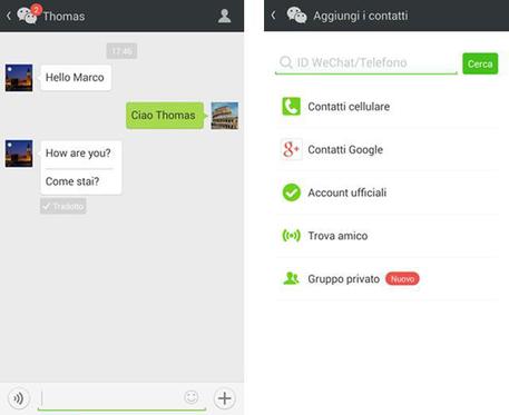 WeChat si aggiorna, traduce messaggi