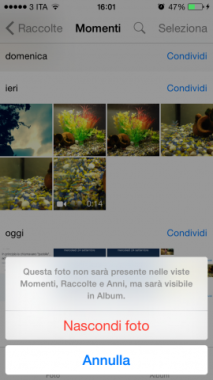 Come ascondere Foto dalla galleria