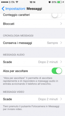 Come cancellare conversazioni iMessage automaticamente