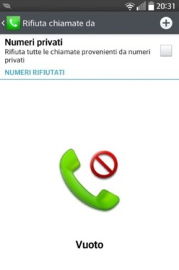 blocca chiamate su Android