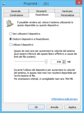 Velocizzare Windows 8 con Ready Boost