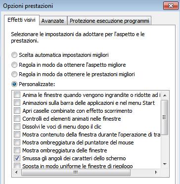 Velocizzare Windows Seven riducendo gli effetti visivi