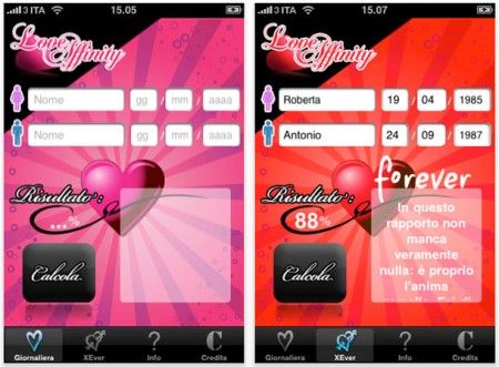 love-affinity-Calcolare l’affinità di coppia con iPhone