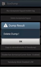 dump reset galaxy cancellazione file inutili