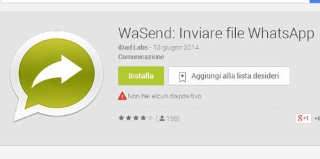 inviare con WhatsApp per Android qualsiasi tipo di file