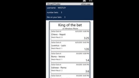 app per scommettere online con windows phone