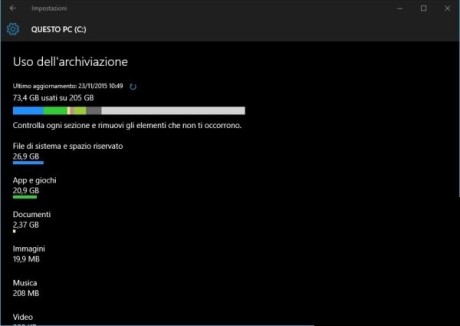 Windows 10 spazio partizione
