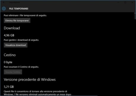 cancellare file temporanei Windows 10
