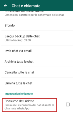 Come ridurre il consumo dei dati delle chiamate su WhatsApp