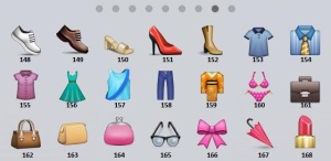 emoticon scarpe e vestiti WhatsApp