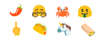 icone per WhatsApp taco unicorno e dito medio