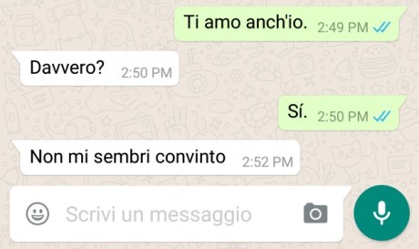 non usare il punto nei messaggi WhatsApp