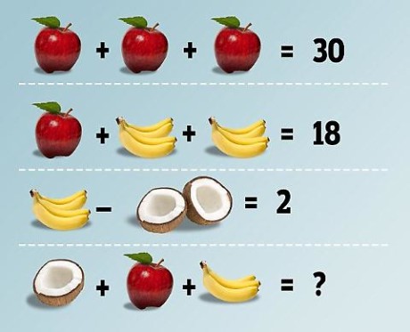 indovinello delle banane mele e noci di cocco