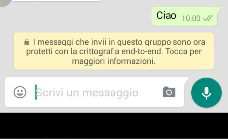 whatsapp cosa significa ent-to-end