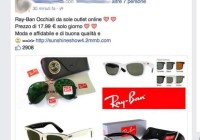 truffa sconto Facebook Ray-Ban